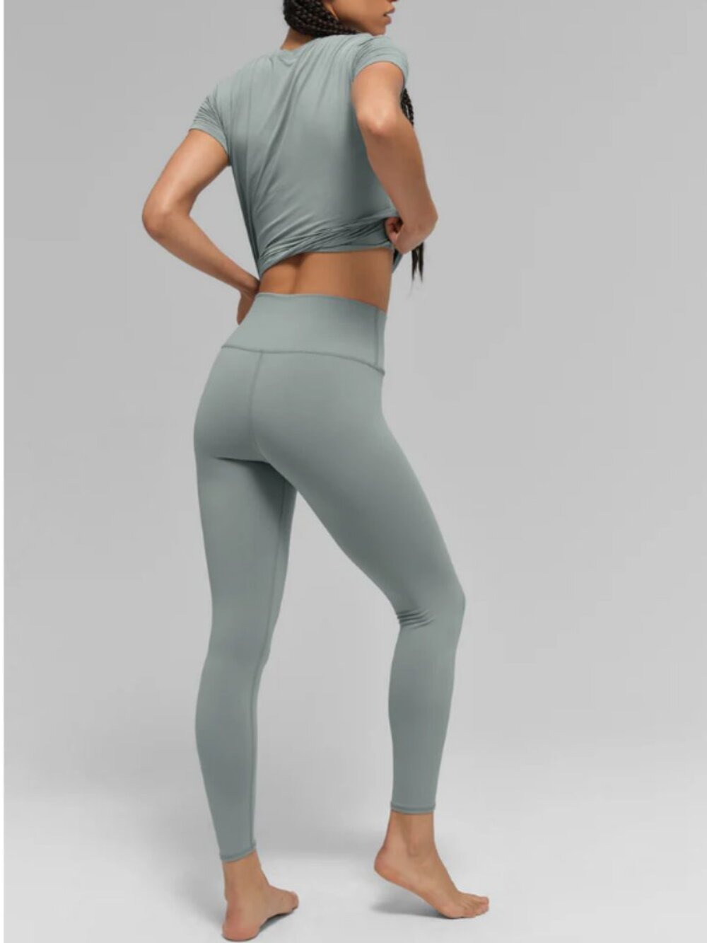 ALO Yoga 7/8 High-Waist Airbrush Legging Lunar Grey Size Medium